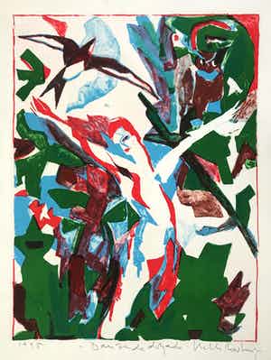 Helle Thorborg - Kleurenlithografie - 'Dansende Dryade' - Gesigneerd - 1995 verkocht voor € 45!