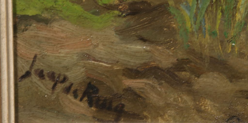 Jaap de Ruig - Jaap de Ruig: Olieverf op paneel, Een Zomeravond - Ingelijst kopen? Bied vanaf 20!