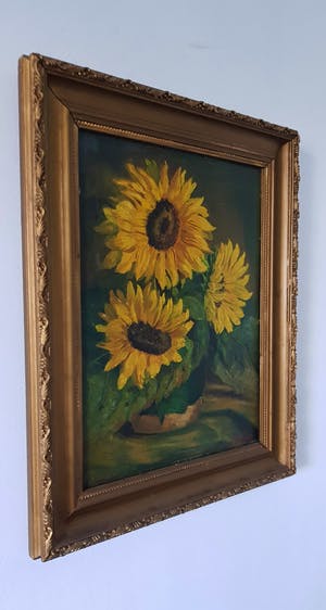 Niet of onleesbaar gesigneerd - Gemberpot met zonnebloemen kopen? Bied vanaf 1!