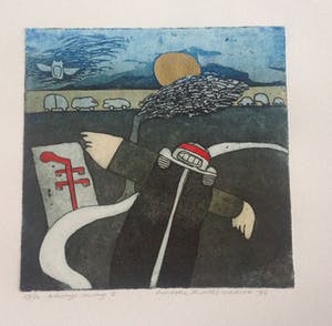 Michel van Overbeeke - Kleurenets met bladgoud "Always Away I" kopen? Bied vanaf 25!