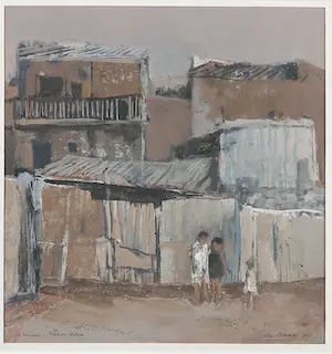 Jan Miechels - Gouache, Zonder titel - Ingelijst kopen? Bied vanaf 1!
