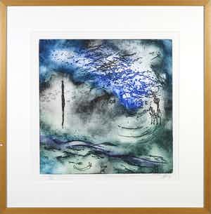 Ad Arma - Ets, Between the waters - Ingelijst verkocht voor € 50!