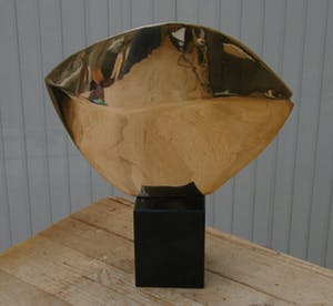 Brons (Onbekend) - asymmetrisch geometrische sculptuur 8,5 kg!! kopen? Bied vanaf 300!