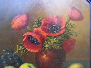 Niet of onleesbaar gesigneerd - Stilleven met klaprozen en fruit. kopen? Bied vanaf 10!