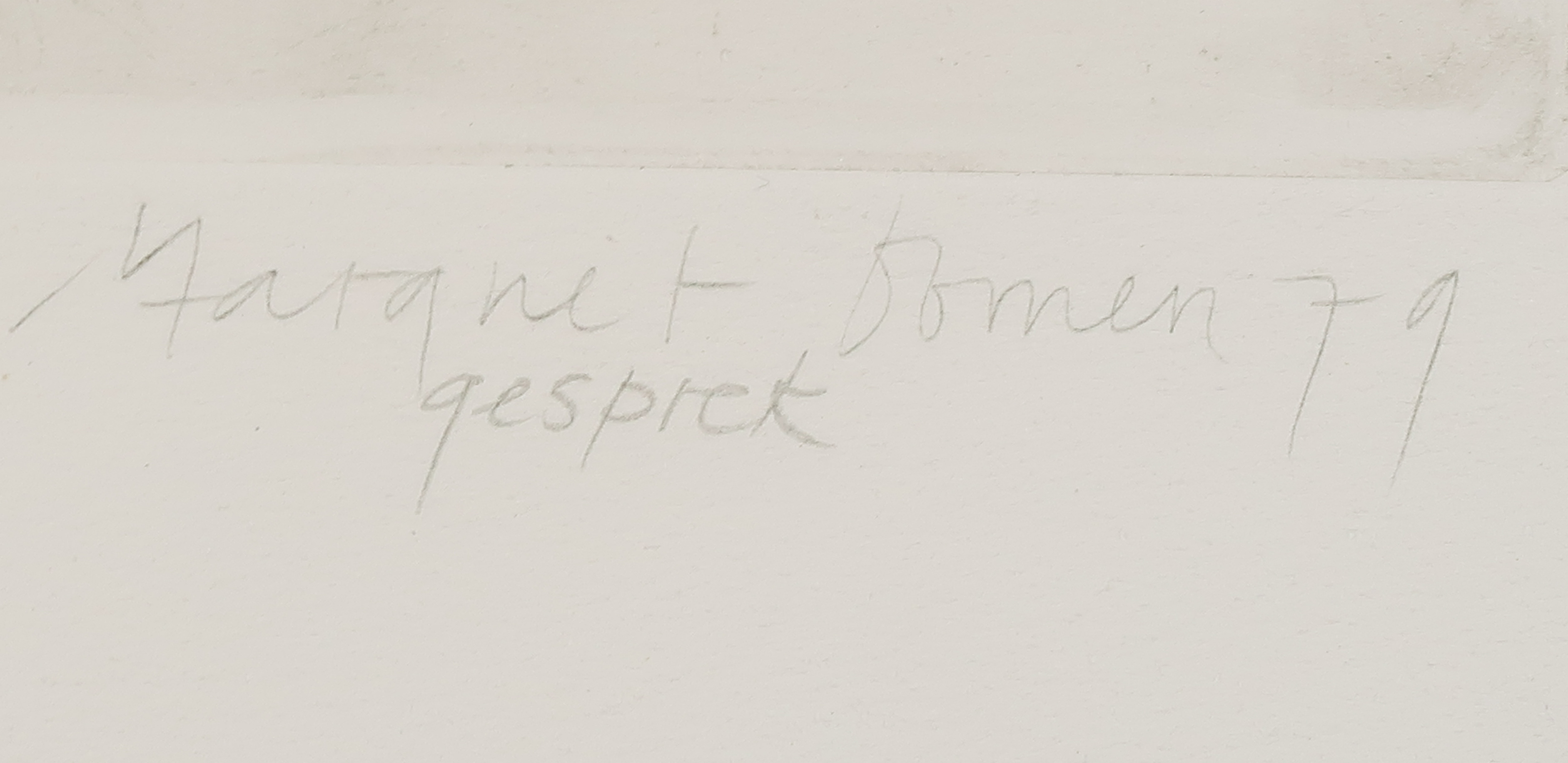 Margriet Oomen - Droge naald op papier, Gesprek kopen? Bied vanaf 1!