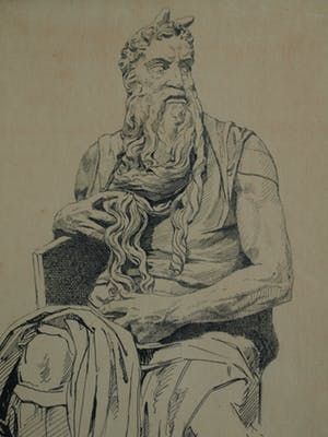 Niet of onleesbaar gesigneerd - Pentekening , “Spotprent” – gesigneerd en ingelijst kopen? Bied vanaf 10!