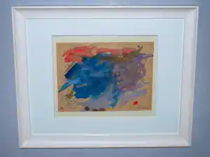 Albert Soons - abstracte gouache, zuurvrij ingelijst, 1966 verkauft für € 185!