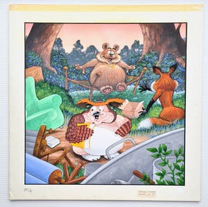 Michael Jupp - 21 Original Gouache animal cartoon illustrations kopen? Bied vanaf 1000!