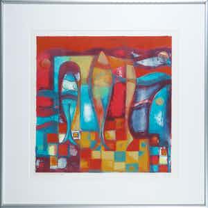 Marianne Aulman - Litho, Mermaids IV - Ingelijst verkocht voor € 35!