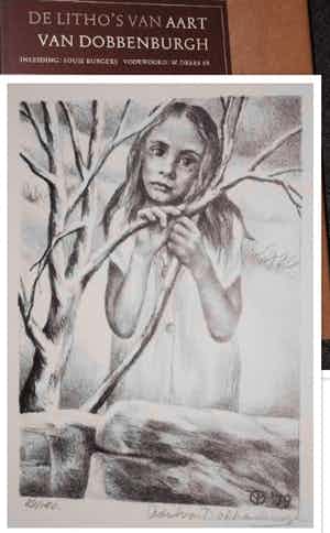 Aart van Dobbenburgh - Fraai ingelijste litho - vermeld in het bijgeleverde kunstboek verkocht voor € 50!