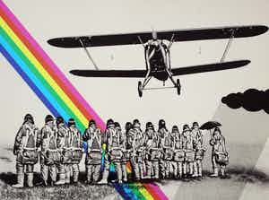 Ger Siks - Zeefdruk: First solo flight Petersborough - 1977 verkocht voor € 70!