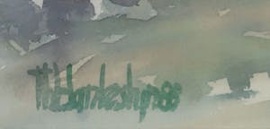 Theo Blankestijn - Aquarel, Schapenwolken - Ingelijst kopen? Bied vanaf 35!