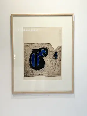 Cees Kortlang - Ets, Abstracte voorstelling in Blauw "Cold Blue" - Ingelijst 2/10 kopen? Bied vanaf 75!