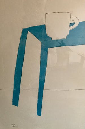 Klaas Gubbels - Rode kan, witte kop en blauwe tafel kopen? Bied vanaf 450!