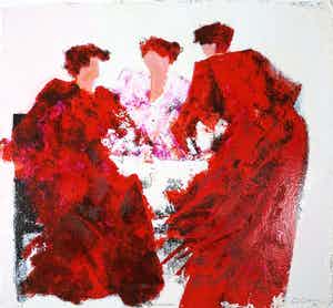 Wil Willemsen - Zeefdruk, Conversation(Groot) verkocht voor € 40!