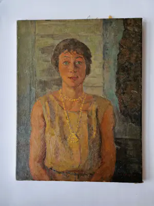 Huub Gerretsen - Jaren 60 olieverf op doek portret van een jonge vrouw - gesigneerd kopen? Bied vanaf 1!