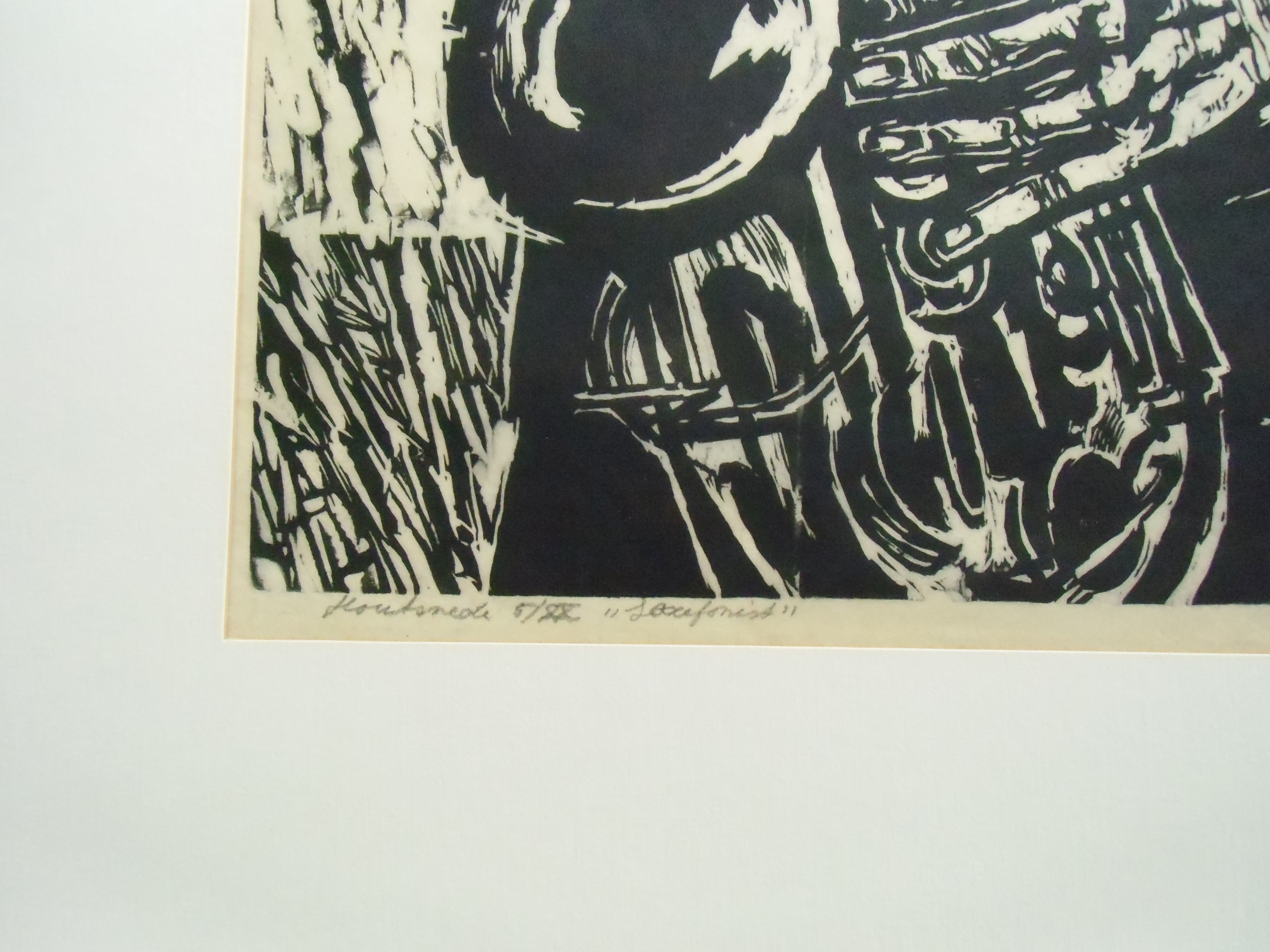 Toon Kelder - SAXOFONIST /// HOUTSNEDE VAN TOON KELDER kopen? Bied vanaf 90!