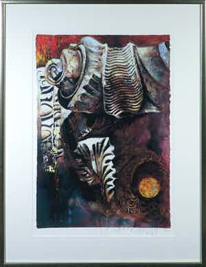 Gerti Bierenbroodspot - Litho, Z.T. (Accanthus) - Ingelijst (Groot) verkocht voor € 50!