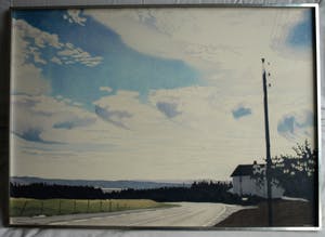 Inge Krassenburg - Tekening, “Landschap” – gesigneerd en ingelijst (Groot) kopen? Bied vanaf 1!