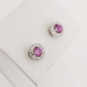 18 kt. White gold - Earrings - 0.66 ct Sapphire - Diamond kopen? Bied vanaf 340!