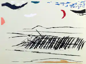 Harrie Gerritz - Landschap, litho verkocht voor € 40!