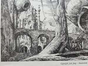 Jakop Slegt - Fantasiewereld. Drukgesigneerd. 1970. kopen? Bied vanaf 49!