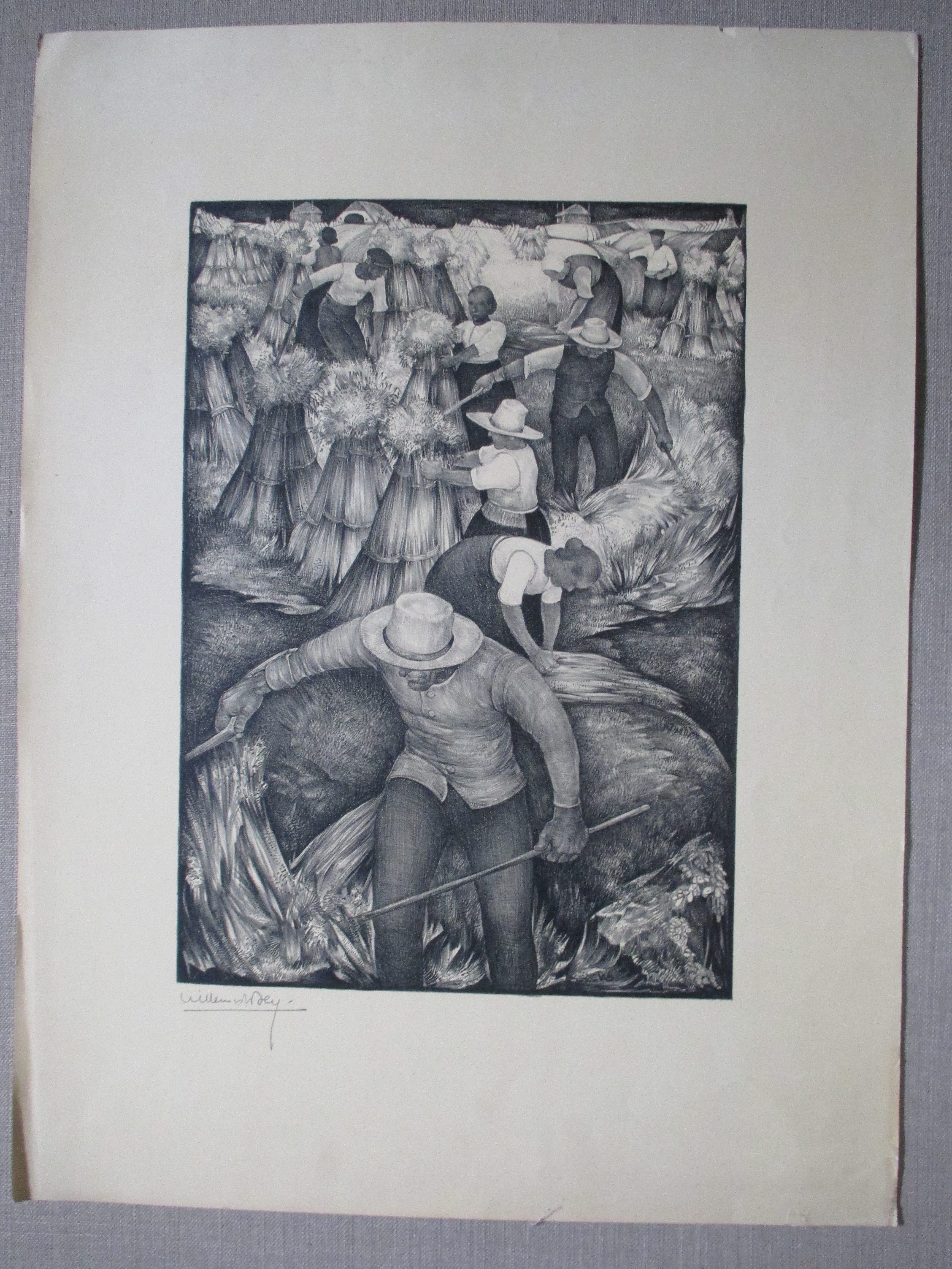 Willem van den Berg - litho "De Oogst" kopen? Bied vanaf 40!