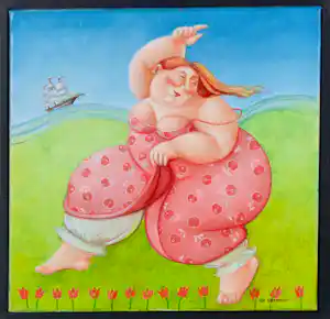 Ada Breedveld - Acryl op doek, Tulip Fever - Ingelijst verkauft für € 135!