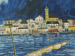 Amadeu Casals - Sailboat in the port of Cadaques kopen? Bied vanaf 25!