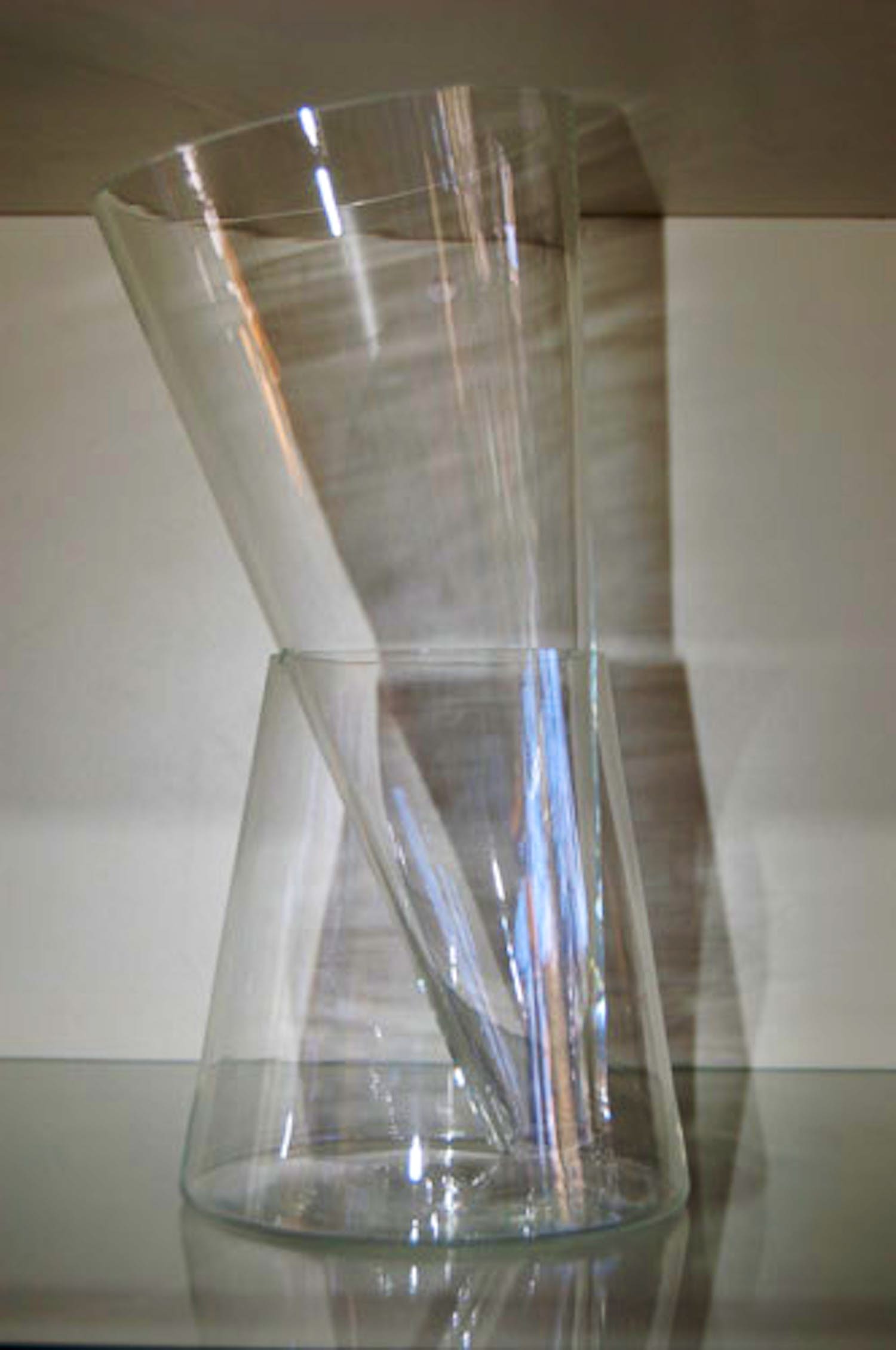 Willem Noyons - Helder glazen dubbelvaas -Goods verkocht voor € 65!