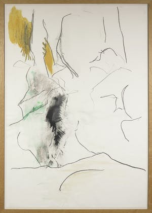 Jo Foulon - Lijntekening in pastelkrijt en aquarel, Zonder titel - Ingelijst kopen? Bied vanaf 150!