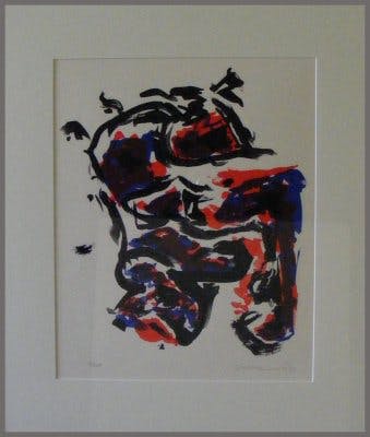 Theo Wolvecamp -  Compositie in Blauw-Rood-Zwart kopen? Bied vanaf 260!