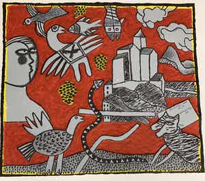 Corneille - Auvers sur Oise - De kerk van Van-Gogh - 8/50 verkocht voor € 385!