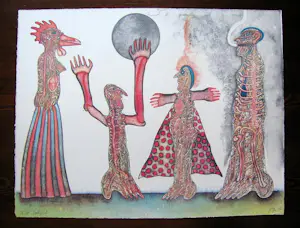 Bernhard Jäger - Prachtige lithografie betiteld 'Endspiel' kopen? Bied vanaf 1!