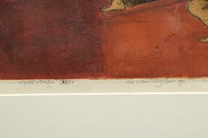 Ru van Rossem - Vuurvogel - Ets met blinddruk en pastelkrijt op papier - Ed. 3/35 - Gesigneerd kopen? Bied vanaf 110!