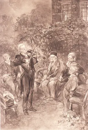 Charles Rochussen - Vioolspeler in een tuin met toehoorders kopen? Bied vanaf 15!