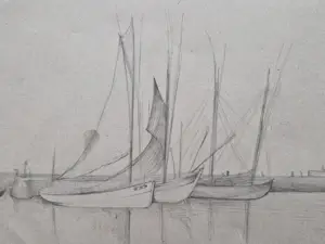 Hendrik Weegewijs - 2 fraaie potloodtekeningen "Guincamp en Concarneau" gesigneerd kopen? Bied vanaf 38!