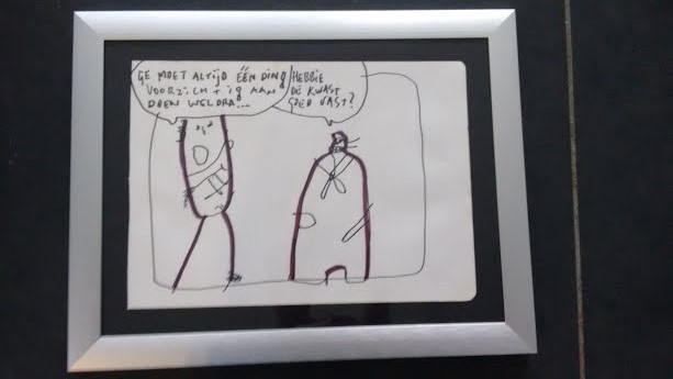 Herman Brood - tekening uit 1991 , hebbie de kwast goed vast  kopen? Bied vanaf 180!