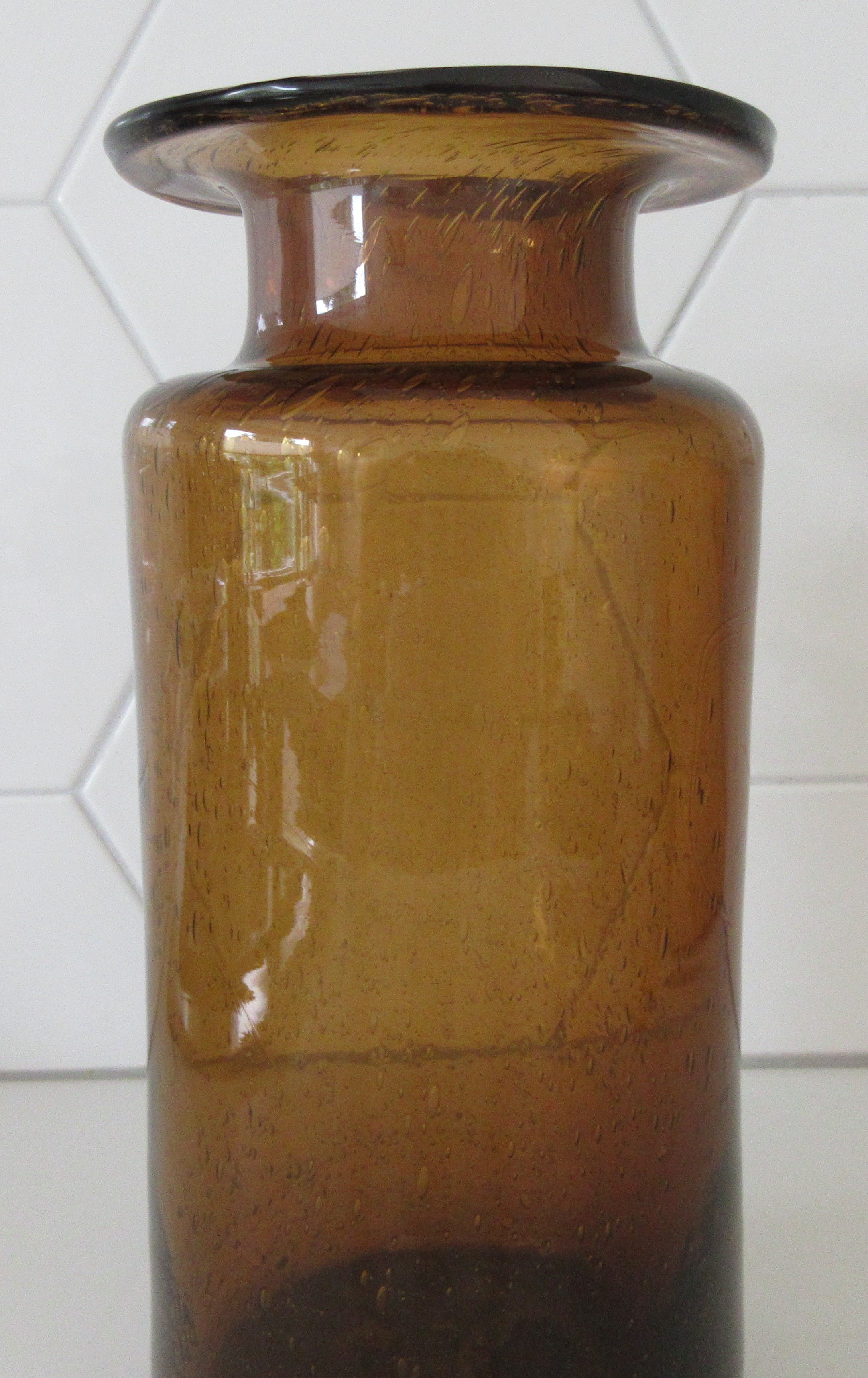 Kosta Boda - Amber glazen bubbel vaas ontwerp Erik Hoglund kopen? Bied vanaf 1!