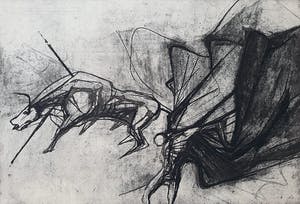 Ru van Rossem - Corrida de toros, aquatint ets kopen? Bied vanaf 50!