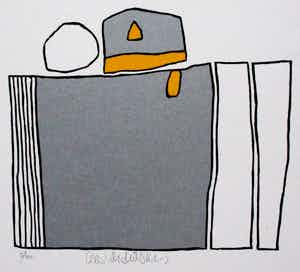 Cees Andriessen - linosnede: Bollewop - 1974 verkocht voor € 45!