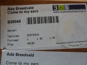 Ada Breedveld - Zeefdruk, Titel, "Come to my ears". kopen? Bied vanaf 70!