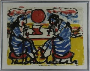 Anton Heyboer - Baddames - Aquarel op Japans moerbeiboom papier kopen? Bied vanaf 825!