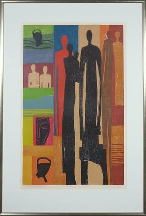 Marianne de Moor - Houtsnede, Rally for Kibaki- Ingelijst (Groot) kopen? Bied vanaf 35!