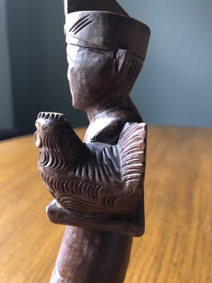 Niet of onleesbaar gesigneerd - Balinees met vechthaan (art deco) kopen? Bied vanaf 1!