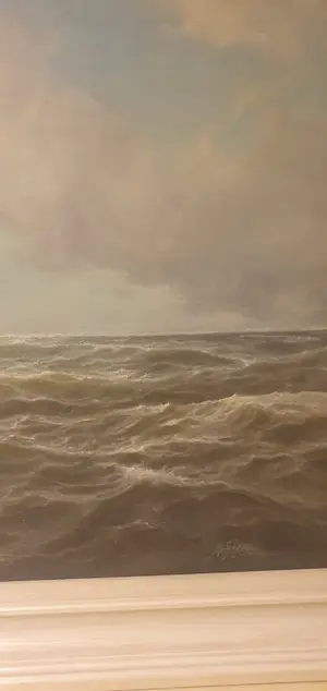 Andre Gignac - Zee met wolken - 1 meter breed! Met lijst erbij 1 meter 19 centimeter kopen? Bied vanaf 175!