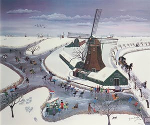 Jannie Kuiper - Artprint, Papiermolen 'De Schoolmeester' - Ingelijst kopen? Bied vanaf 50!