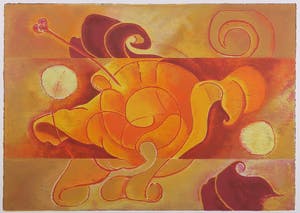 Jan van Delft - Zeefdruk, Lelie III - Ingelijst kopen? Bied vanaf 1!