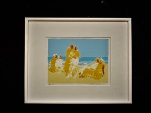 Wil Willemsen - Zeer kleine Oplage (18/20) zeefdruk "aan het strand" gesigneerd kopen? Bied vanaf 20!