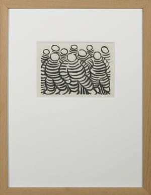 Bastiaan de Wit - Houtsnede op geschept papier, Z.T. Mannetjes - Ingelijst kopen? Bied vanaf 40!